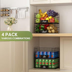 JKsmart 4 Pack XXL Stackable Wire Baskets for Pantry Organizers and Storage - Image 5