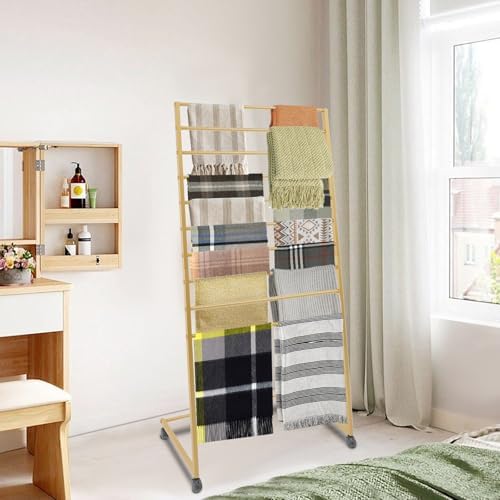 10 Tiers Rolling Display Tie & Scarf Rack Towel Belt Hanger - Image 2
