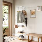 ELYKEN Coat Rack Freestanding, Hall Tree with 3 Shelves and 12 Hooks - Image 2
