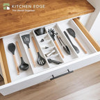 KitchenEdge Utensil & Junk Drawer Organizer, 16-28 in, White Bamboo - Image 2