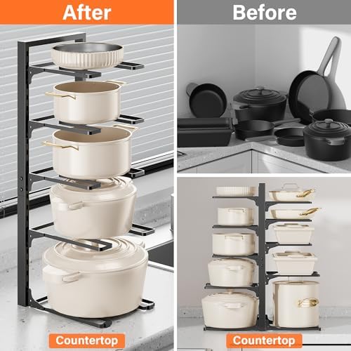MUDEELA 10-Tier Pots and Pans Organizer under Cabinet, 23.62" H Heavy Duty - Image 7