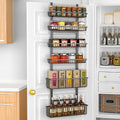 Moforoco 6-Tier Over The Door Pantry Organizer, Pantry Organization and Storage, Black Hanging Basket Wall Spice Rack Seasoning Shelves, Home & Kitchen Laundry Room Bathroom Essentials accessories by MOFOROCO
