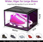 Oltraman LED Smart Shoe Boxes Display Case, Stackable Storage Organizers - Image 4