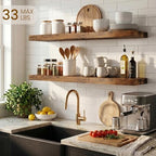 Dreamland Floating Shelves for Wall, 27.5 Inch Long Shelves, Wall Decor for Bedroom, Kitchen, Living Room & Book Storage, Mounted Floating Shelf with Invisible Brackets, Set of 2, Rustic Brown - Image 2
