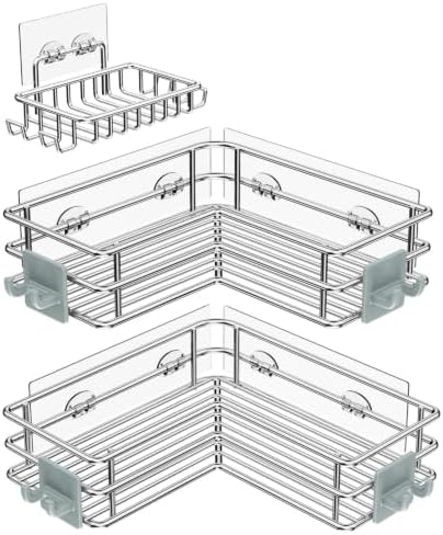 Nieifi Corner Shower Shelves, Adhesive Shower Caddy, Bathroom Organization by Nieifi