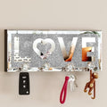SHYFOY Mirrored Key Holder for Wall Decorative Love Letter Sign Plaque Key Hanger for Decor, Glitter Key Rack Wall Hanger with 4 Crystal Hooks for Entryway Front Door Key Hanging by SHYFOYHomeDecoration