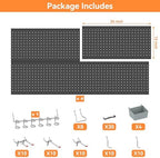 WALMANN Metal Pegboard Kit with Accessories, 24x48 in Garage Tool Pegboards - Image 4