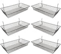 Only Garment Racks #5624B (Pack of 6) Black Wire Baskets for Grid wall and Slat wall - Merchandiser Baskets, Black Wire Basket 24" L x 12" D x 4" H (Set of 6) (Pack of 6) by Only+Garment+Racks