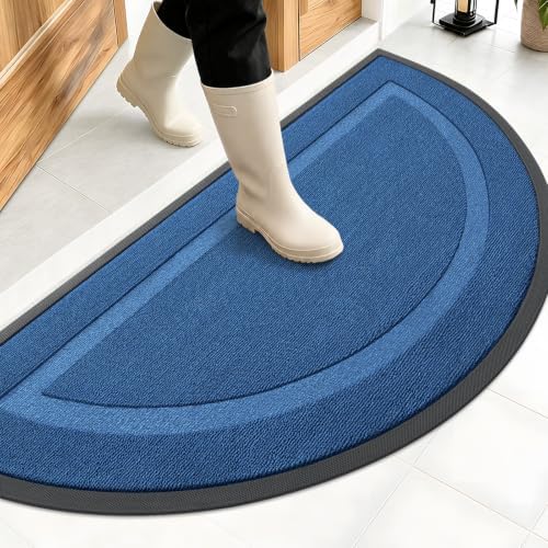 OLANLY Half Circle Front Door Mat Outside 47x23 All-Season Rubber Doormat by OLANLY