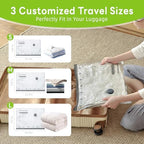 12 Pack Vacuum Bags for Travel with USB Pump,Cordless Travel Vacuum Bag Set for Luggage and Suitcase,Portable Space Saver Storage Seal Packing Bags for Clothing - Image 3