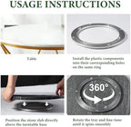 Koville 16'' Marble Lazy Susan for Kitchen, Black Marble Turntable for Dinning, Stone Lazy Susan Organizer for Cabinet, Serving Rotation Spinning Tabletop Organizer Swiveling - Image 4