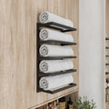 Modern 5-Tier/6-Tier Towel Rack - Wall-Mounted Black Metal Towel Shelf for Bathroom, Space-Saving Storage for Towels, Organizers, and Home Decor (5-Tier) by WitaHome