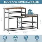 Shoe Rack,Freestanding Hidden Shoe Storage Organizer for Entryway, Shoe Bench Shelves for High Boot with Seat Cushion,Wood Shoe Rack Cabinet for Front Door Entrance Closet, Hallway, 5 Tier,Brown - Image 3