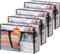 Lifewit 4 Pack Clear Clothes Storage Bags, 75L Plastic Blanket Storage Bag, Vinyl Foldable Moving Bags with Zipper, Closet Organizers and Storage Containers for Bedding, Duvet, Comforter by Lifewit