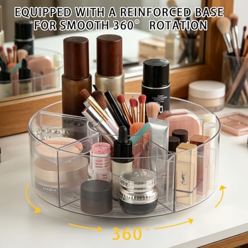 Lazy Susan Organizer 10in+12in 2Pcs Clear Rotating Tray 360° Turntable for Pantry Fridge Cabinet Kitchen Bathroom Storage，Spice Organization，Kitchen Condiment Organizer - Image 2