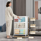 UAMFURI Stackable Storage Bins with Lid, 156QT Plastic Cabinet with Wheels - Image 2