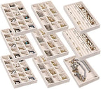 Frebeauty Jewelry Trays for Drawer,Set of 9 Jewelry Organizer and Storage by Frebeauty