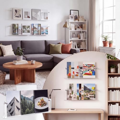 6 Pack Clear Acrylic Magazine Holder Wall, Brochure, 24 Inch - Image 7
