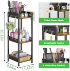 3 Tier Bathroom Organzier Storage Shelf Stand Toilet Paper Holder - Image 2