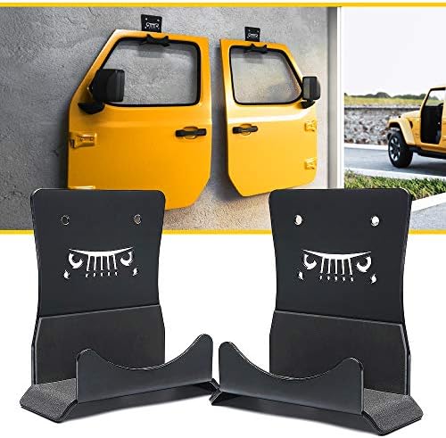 LUMENIX Heavy Duty Door Storage Hangers Bracket, Wall-Mounted Systems Kits Doors Holder Racks Compatible with 1956-2025 Jeep Wrangler CJ YJ TJ JK JKU JL JLU LJ JT (2 PCS, Animal Pattern) by LUMENIX