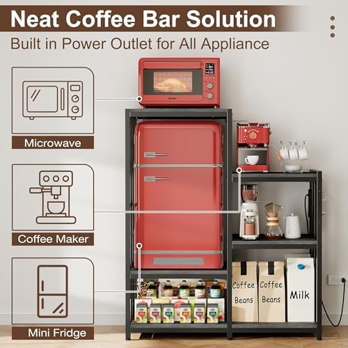 MAJALiS Mini Fridge Microwave Combo Stand Cabinet Shelf with Storage Space - Image 3