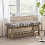 Entryway Shoe Bench, End of Bed Bench,Upholstered Bench (Textured Brown) - Image 3