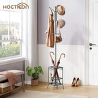 Hoctieon Coat Rack Freestanding, Coat Tree with Umbrella Holder - Image 2
