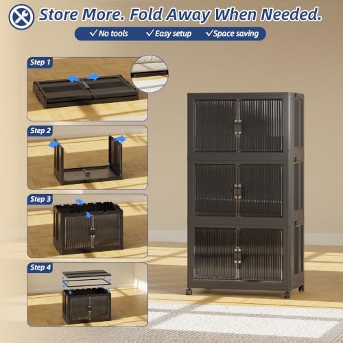SAILUN Stackable Storage Bins with Lid, 382QT 3Pack Black - Image 6