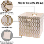 Posprica Storage Bins, Storage Cubes,13×13 Fabric Drawers Organizer Basket Boxes Containers (13×13×13/4pcs, Cream/gold geometry Pattern) - Image 3