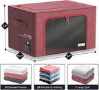 Sorbus Jumbo Clothing Storage Bins with Clear Window (4 Pack, Pink) - Image 4