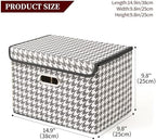 STOREONE Fabric Storage Cube Bins Foldable Organizer Container Collapsible Basket with Lids and Metal Handles, for Home, Bedroom, Closet 6 Pcs (Houndstooth) - Image 2