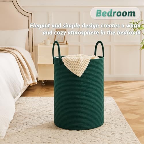 Artfeel Laundry Basket,Woven Cotton Rope Laundry Hamper,80L for Decorative Storage of Dirty Clothes,Toys and Blankets in Bathroom,Baby Room and Living Room - Image 3