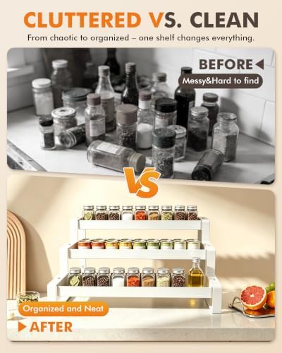 Spice Rack Organizer for Cabinet 16"-29" Expandable Metal 3 Tier Spice Rack - Image 3