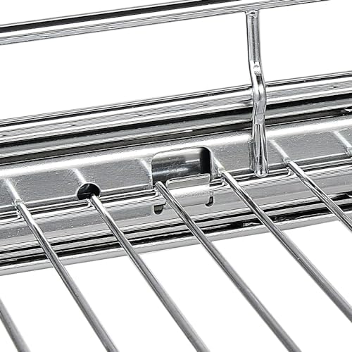 OCG Pull Out Cabinet Organizer 2 Pack (18" W x 21" D), Pull out Shelves 1 Tier, Cabinet Slide Out Shelves for Base Cabinet Organization in Kitchen Bathroom Pantry, Bottom Mount, Chrome Finish - Image 5