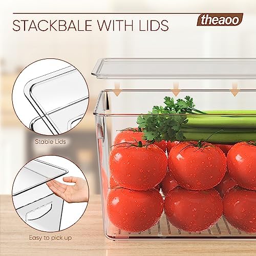 theaoo Large Clear Storage Bins with Lids, Stackable Containers, 8 Pack - Image 2