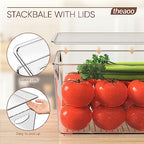 theaoo Large Clear Storage Bins with Lids, Stackable Containers, 8 Pack - Image 2