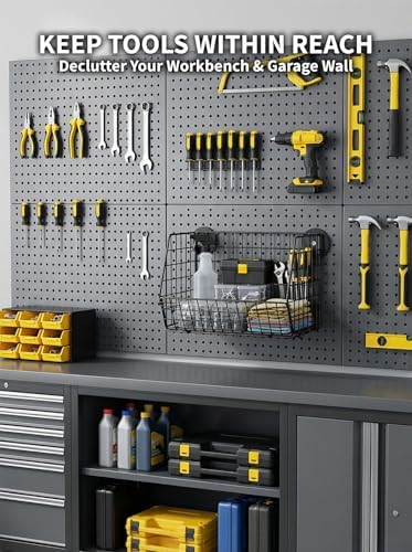 Delobon Magnetic Baskets, Pegboard Tool Organizer - Image 4