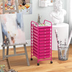 COSTWAY 10-Drawer Rolling Storage Cart, Utility Mobile Trolley - Image 2