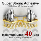 Liuoud Corner Shower Caddy, 5 Pack Adhesive Stainless Steel Organizer, Gold - Image 4