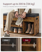 VASAGLE Storage Bench with Cushion, Shoe Bench,11.8 x 31.5 x 17.3 Inches - Image 7