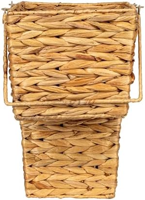 Household Essentials Wicker Stair Basket with Handles, Handwoven Water Hyacinth, Sits on Two Stairs, Lightweight, Natural - Image 6