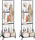 ELYKEN 2 Pack Foldable Grid Wall Panels, 5.7 x 2 FT Gridwall Display Rack by ELYKEN