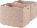 OIAHOMY 2 PACK Tall Storage baskets 42L Collapsible Storage Bins Pure Brown by MasterofSpaceOptimization