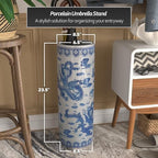 Red Lantern 24" Dragon Blue & White Porcelain Umbrella Stand for Indoor/Outdoor Use in Garden Entryway Living Room Boho Eclectic Modern Contemporary Classic Traditional Style Decor - Image 5