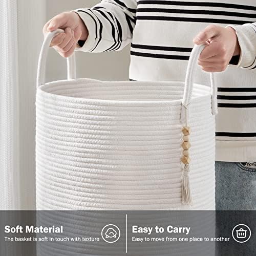 YOUDENOVA 72L Tall Cotton Rope Laundry Hamper Basket - Image 2