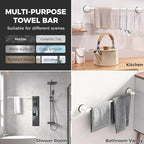 Adjustable Suction Cup Towel Bar for Bathroom Wall,17 Inch~29 Inch Towel Racks for Bathroom,Stainless Steel Bath Towel Holder(Matte White) - Image 5