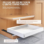 Seinloes 6 Pack Expandable Pull Out Cabinet Organizer 21"Deep With Raising Pad for Framed Cabinets,Upgrade 3 Slide Rails Slide Out Drawers,No Drill Roll Out Shelves,Adjustable Width 12.1"-20.4" White - Image 3
