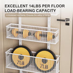 6-Tier Over The Door Pantry Organizer,Hanging Spice Rack,Grid Basket,White - Image 6