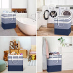 HomeHacks 2 Pack Large Laundry Baskets, Laundry Hampers Bags (Blue 100Lx2) - Image 6