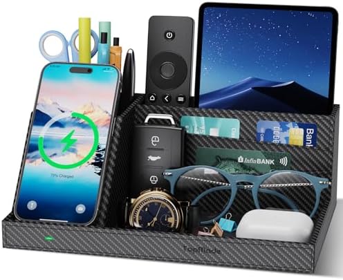 Desk Caddy with Fast Wireless Charger,Pen Holder Charging Station Organizer by TopmadeProduct-Ordernow